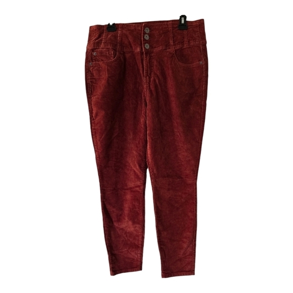 No Boundaries Corduroy Pants Womens 34×31 High Rise Sculpting Skinny Button Fly - Picture 1 of 10